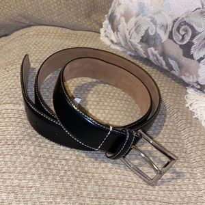 ♣️NWT Cole Haan Black Stitched Genuine Leather Belt